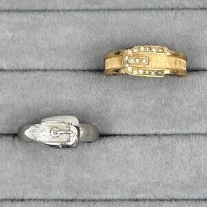 Vintage Avon Rings ~ Buckle Ring Bundle Size 7 ~ Gold-tone & silver-tone
